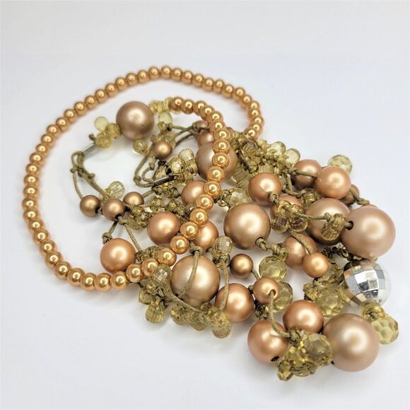 𝅺BEIGE Brown Bead Necklace - Picture 9 of 9